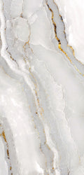 Radiant white marble with rich gold veining — FX38 Calacatta Gold by Dunya Home Design.