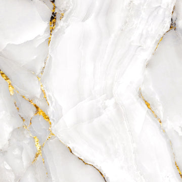 Radiant white marble with rich gold veining — FX38 Calacatta Gold by Dunya Home Design.