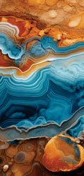 FX6 Flexible Marble panel in flowing azure blue and amber tones – Dunya Home Design